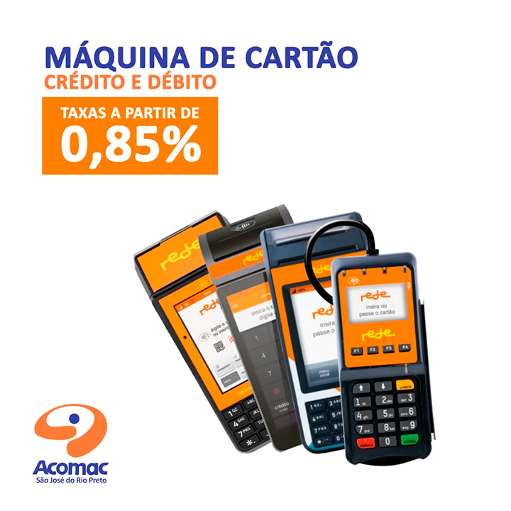 Máquina de Cartão de Crédito e Débito com Taxa mínima de 0,85% - Aceita mais de 50 Bandeiras, PIX e QRCode!