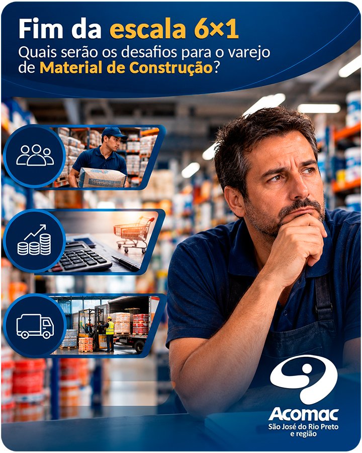 Fim da escala 6×1 - Quais serão os desafios para o varejo de Material de Construção?